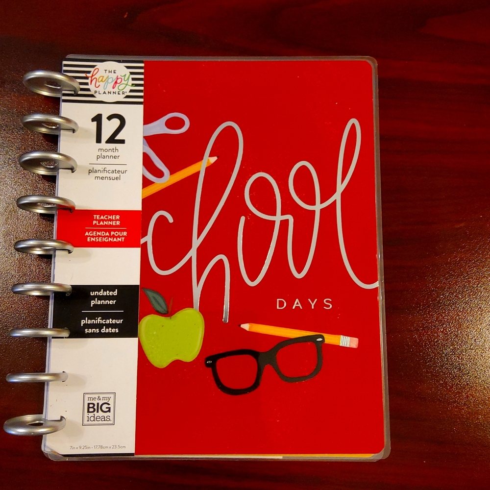 Happy Planner Teacher cover ONLY plus discs. (No Planner Pages)